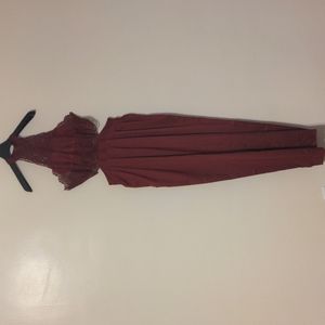 Burgundy laced open dress size xl